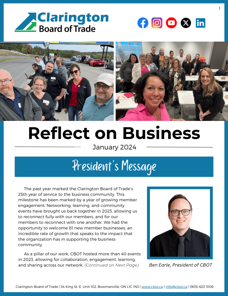 Diverse group of business professionals at Clarington Board of Trade event in Bowmanville.