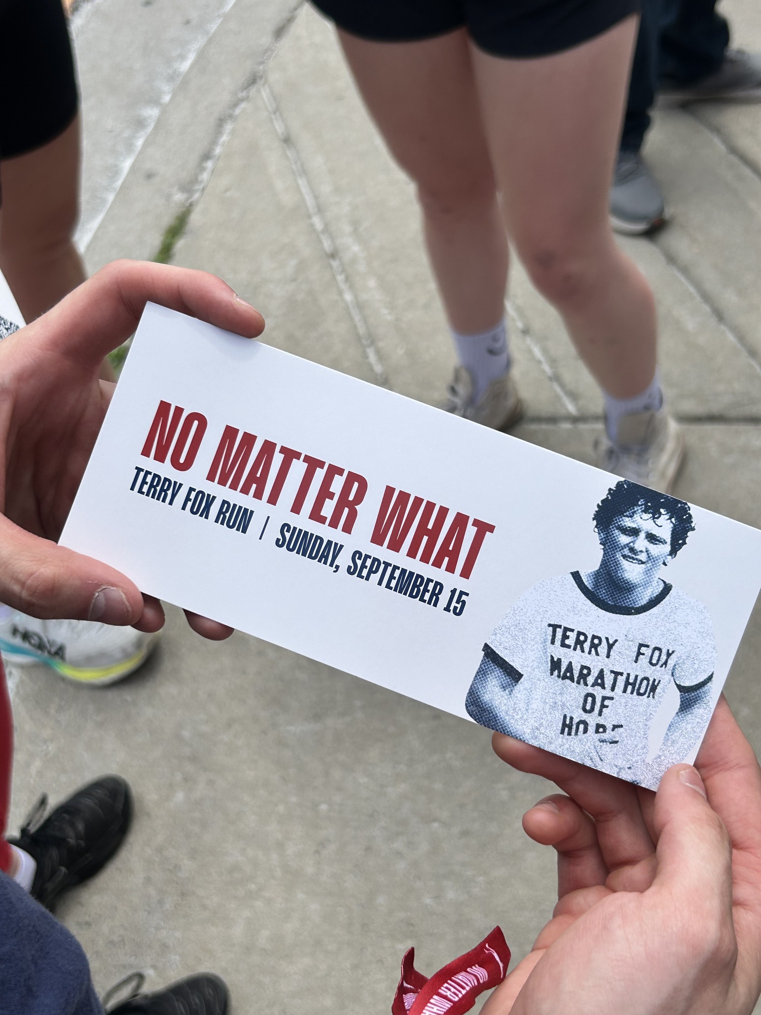 NO MATTER WHAT marathon poster for Terry Fox Run on September 15.