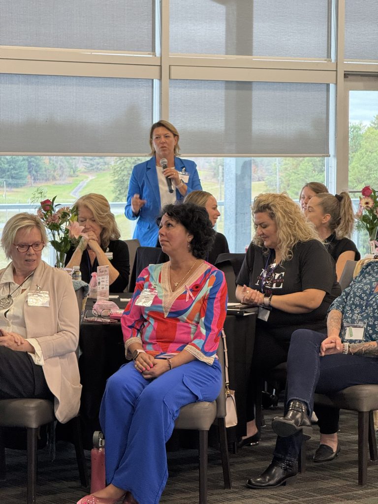 Women professionals speaking at Clarington Board of Trade business event.