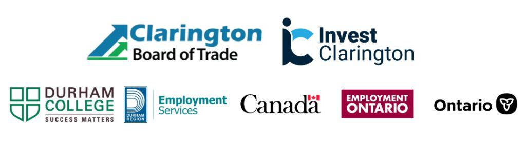 Detailed image of Clarington Board of Trade and local business logos.