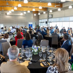 Business professionals attending Clarington Board of Trade networking event, corporate meeting.