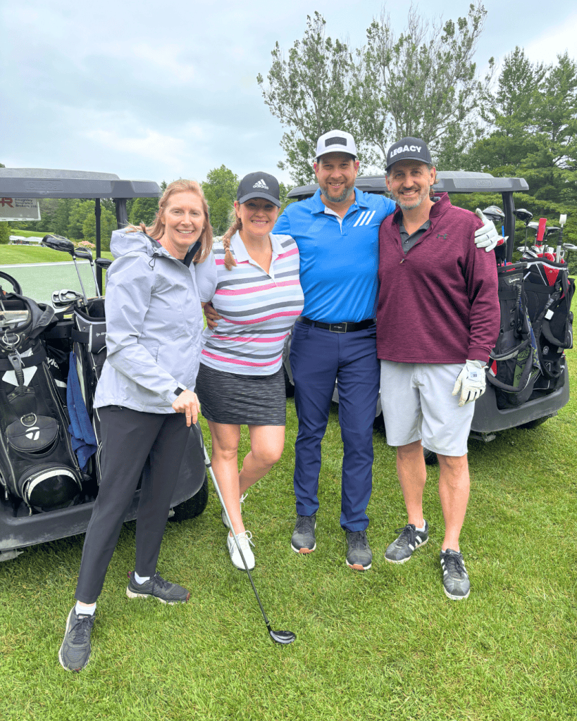 Happy golfers at Clarington Board of Trade golf outing with friends and colleagues.