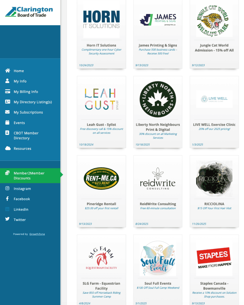 Official Clarington Board of Trade business directory and local commerce partnerships.