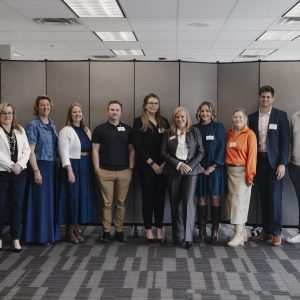 Group photo of Clarington Board of Trade members at a networking event.