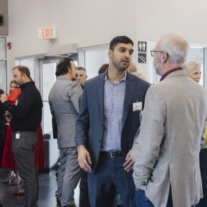Networking at Clarington Board of Trade event in a professional setting.