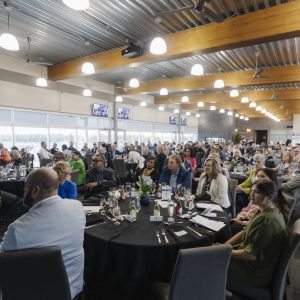 Business networking event at Clarington Board of Trade conference room.