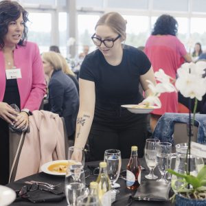 Business networking at Clarington Board of Trade event with professionals.