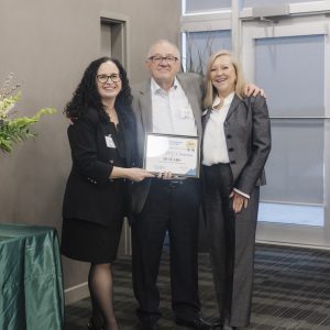 Clarington Board of Trade members celebrating an award presentation.